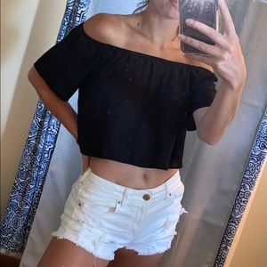 Black cropped top